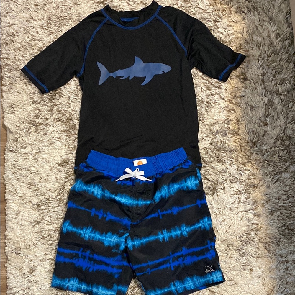 Kids Black and Blue Shark Swim Set